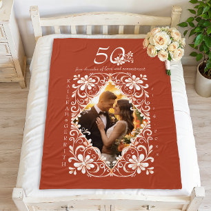 Romantische koppels Foto Red Rust 50 Jubileum Fleece Deken
