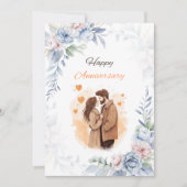 Romantische koppels vieren hun jubileum kaart (Voorkant)