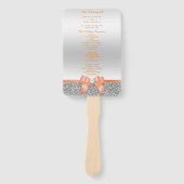 Romantische koraal boog, zilveren glitter bruiloft handwaaier (Voorkant)