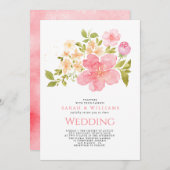 Romantische koraal perzik bloemen bloemenboho brui kaart (Voorkant / Achterkant)