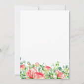 Romantische koraal rode blush rozen krans bruiloft kaart (Achterkant)