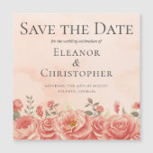 Romantische Koraal Rozen Perzik Floral Save the Da (Voorkant)