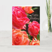 Romantische koraalrozen kaart (Voorkant)