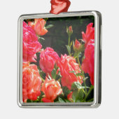 Romantische koraalRozen Metalen Ornament (Links)