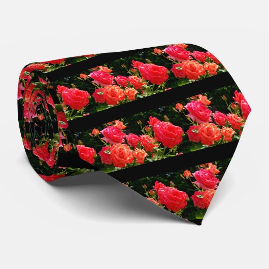 Romantische koraalRozen Stropdas (Opgerold)