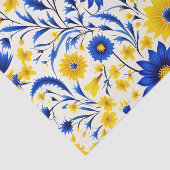 Romantische Korenbloem Blauw en Geel Bloemen Tissuepapier (Detail)