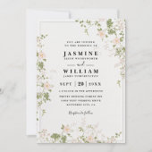 Romantische Kostbare Bloemen Rustieke QR Code Trou Kaart (Voorkant)