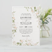 Romantische Kostbare Bloemen Rustieke QR Code Trou Kaart (Staand voorkant)