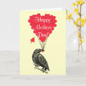 Romantische kraai moederdag kaart (Gele Bloem)
