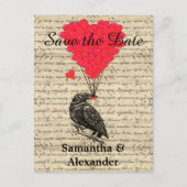 Romantische  kraai save the date aankondigingskaart (Voorkant)