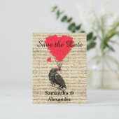 Romantische  kraai save the date aankondigingskaart (Staand voorkant)