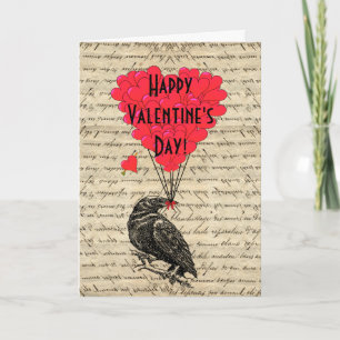 Romantische kraai Valentijnsdag Feestdagen Kaart