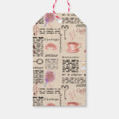 Romantische  krant cadeaulabel (Voorkant)