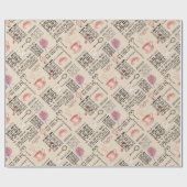 Romantische  krant cadeaupapier (Vlak)
