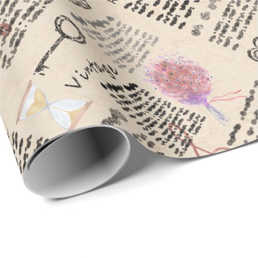 Romantische  krant cadeaupapier (Rol Hoek)