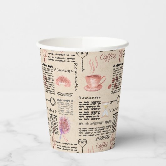 Romantische  krant papieren bekers (Links)