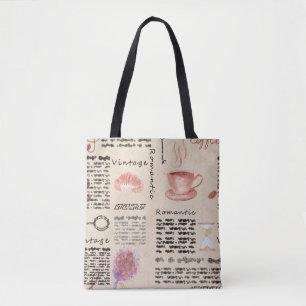 Romantische  krant tote bag