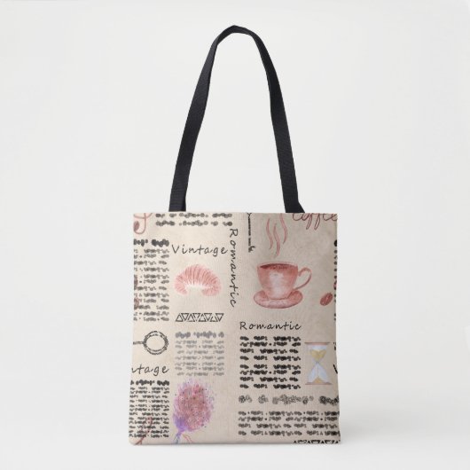 Romantische  krant tote bag (Voorkant)