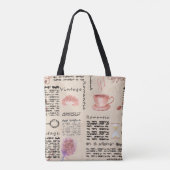 Romantische  krant tote bag (Achterkant)