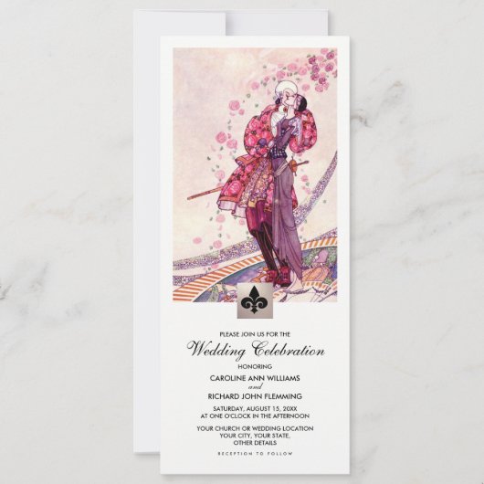 Romantische kunst bruiloft kaart (Voorkant)