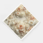 Romantische kunst met grillige verspreide Rozen Servet (Hoek)