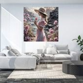 Romantische kunst Poster van de mooie vrouw in de 