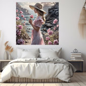 Romantische kunst Poster van de mooie vrouw in de 