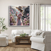 Romantische kunst Poster van de mooie vrouw in de 