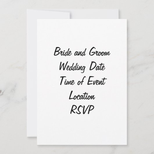 ROMANTISCHE KUPLE WEDDING INVITATIE KAART (Achterkant)