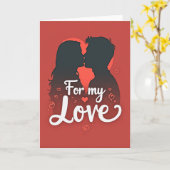 Romantische Kus Liefdeskaart Kaart (Gele Bloem)