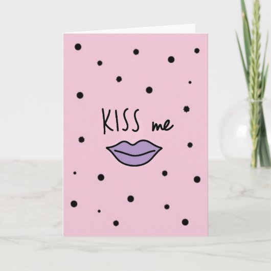 Romantische Kus Me Liefde Kaart (Voorkant)