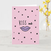 Romantische Kus Me Liefde Kaart (Gele Bloem)