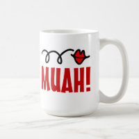 Romantische kus mok met rode lippen | Muah!