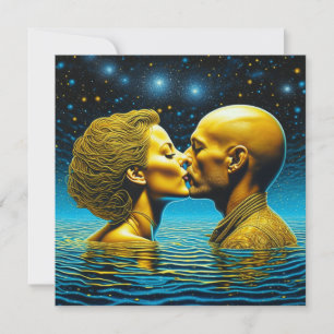 Romantische kus mystieke etherische kunst kaart
