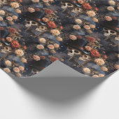 Romantische kussen Steampunk schedels Gotische bru Cadeaupapier (Hoek)