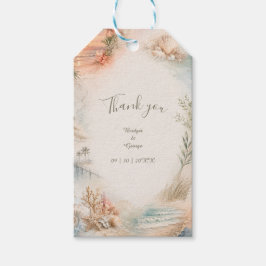 Romantische Kust Bruiloft Schelpen Paradijs Cadeaulabel