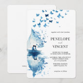 Romantische kust bruiloft uitnodiging (Voorkant / Achterkant)