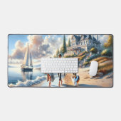 Romantische Kusthuis Zonsondergang Wandeling Bureaumat (Keyboard & Muis)