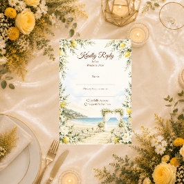 Romantische kusthuwelijk RSVP kaartje