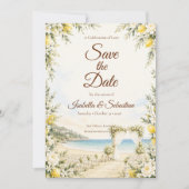 Romantische kusthuwelijk save the date (Voorkant)