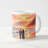 Romantische Kustzonsondergang Vuurtoren Wandel Grote Koffiekop (Voorkant rechts)