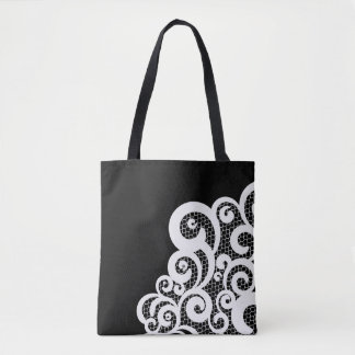 romantische lace decor illustratie tote bag