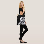 romantische lace decor illustratie tote bag (Op model)