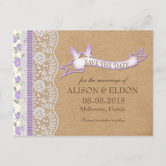 Romantische Lacey-dromen met bloemen Aankondigingskaart (Voorkant)