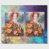 ROMANTISCHE LADY MET PEACOCK VERDER CADEAUPAPIER (Vlak)