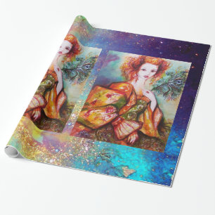 ROMANTISCHE LADY MET PEACOCK VERDER CADEAUPAPIER