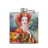 ROMANTISCHE LADY MET PEACOCK VERDER HEUPFLES (Achterkant)