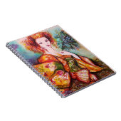 ROMANTISCHE LADY MET PEACOCK VERDER NOTITIEBOEK (Rechterzijde)