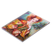 ROMANTISCHE LADY MET PEACOCK VERDER NOTITIEBOEK (Linkerzijde)