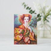 ROMANTISCHE LADY MET SPARKERPIEGEL VERDER BRIEFKAART (Staand voorkant)